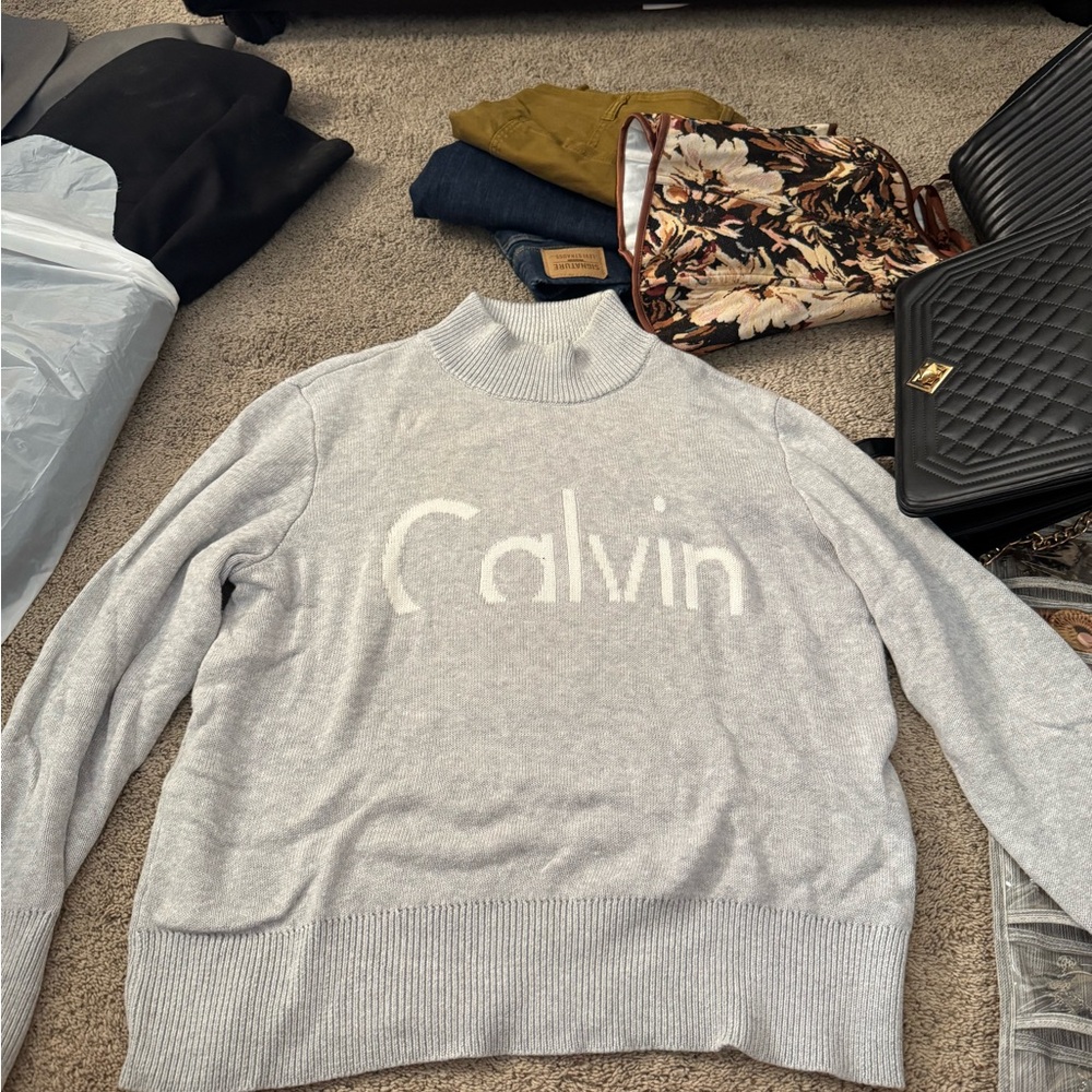 Calvin Klein Jeans Light Gray Crewneck Sweater